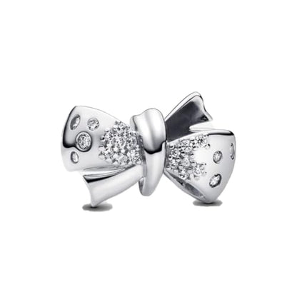 925 Sterling Silver Charms Pendants Mom Heart Dog koi fish Sea Turtle Football Charms for bracelet Pendants Beads Mom Sister Wife Family, Friends, Birthday gifts - style: Bow Charm-Silvr