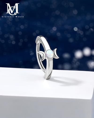 CM Crareesi Mania Moon Phase Belly Button Rings 14G Reversed Belly Rings for Women 316L Surgical Steel Belly Piercing Clicker Ring