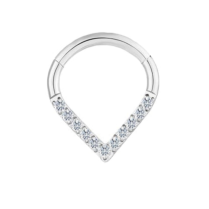 HQLA 16G Nose Hoop Ring Septum Ring Clear CZ Daith Earring Surgical Steel Hinged Segment Seamless Clicker Tragus Rook Helix Cartilage Conch Hoop Piercing Jewelry for Women men 8mm 10mm - style: 16G-10MM-Teardrop-Steel