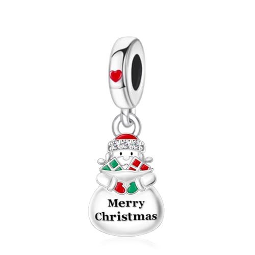 MITSOKU 925 Sterling Silver Charms for Bracelets Necklaces Animal prototype Pendant Safety Chain Dangle Pendants Beads Christmas Day Charms Jewelry Gift for Women - style: 10-Christmas Snowman cahrms