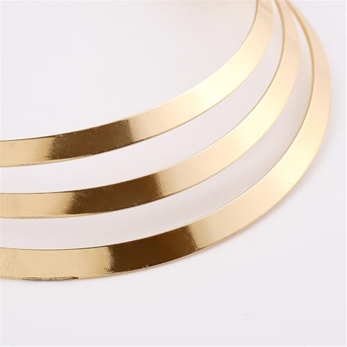 Chunky Gold Necklace Big Statement Chunky Necklace for Women African Tribe Wide Metal Choker Necklaces Jewelry - color: 04 Gold