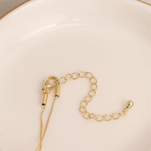 Jean Beau Dainty Pendant Necklaces for Women, Cute Chain Necklace Jewelry Gift - color: Gold Maple