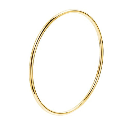 Fashion Shiny Thin Round Stainless Steel Bangle Bracelets for Women (1/3/5/8 Set) - style: Gold-1 Set
