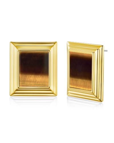 18K Gold Plated Burgundy Maroon Black Large Chunky Thin Ribbed Chamfered Square Geometric Dangle Stud Statement Earrings for Women by SNGIA , Big Tropical Button Bohemian Handmade Trendy Baroque Enamel Vacation Summer Chandelier Drop Jewelry Gifts, Rectan