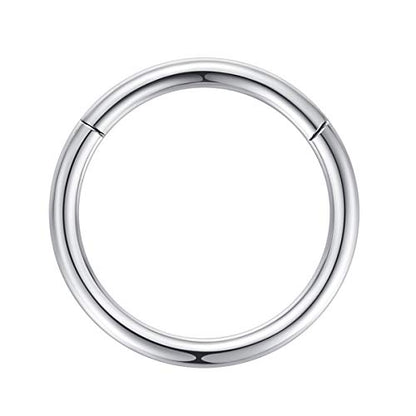 ORANGELOVE Hypoallergenic Nose Rings 20G 18G 16G 14G 12G 10G 8G 316l Surgical Steel Septum Jewelry Hinged Segment Ring Body Piercing Nose Hoop Lip Rings Nose Helix Cartilage Rook Earrings - color: Silver, size: 1pc 10 Gauge 16mm
