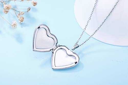 YOUFENG Locket Necklace that Holds Pictures Initial Alphabet A-Z Letter Pendant Necklace Platinum Plated Gifts for Women - style: R