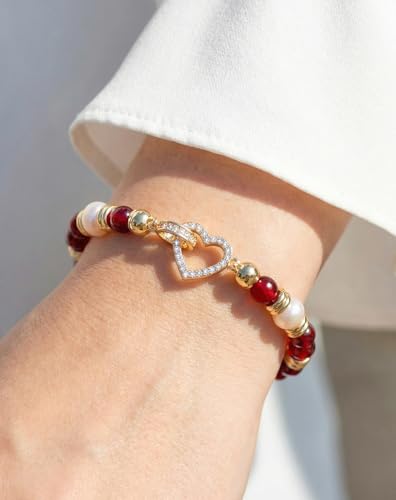 Birthday Jewelry Gifts For Girls Women, Four Leaf Clover & Heart Bracelets - color: Eternal Bloom