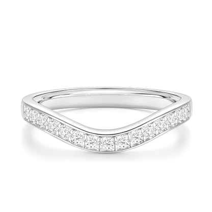 EAMTI 925 Sterling Silver Wedding Bands for Women Cubic Zirconia Wave Stackable CZ Curved Eternity Engagement Promise Gold Rings Size 4-10 - color: Brass-Silver