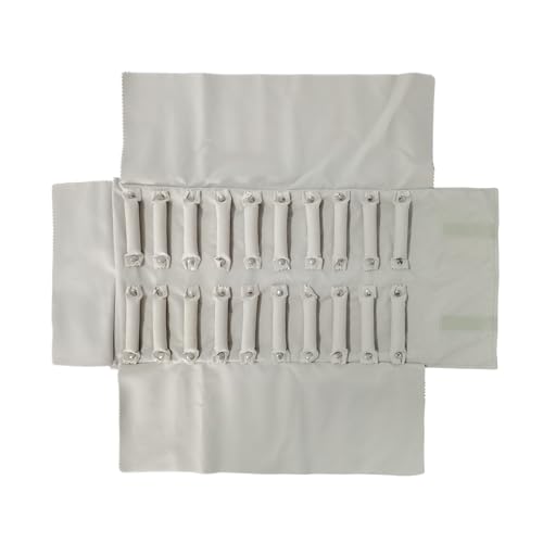 Travel Ring Holder, Foldable Ring Case for Women, Beige, L | Large Capacity, 20 Removable Slots, Portable Lightweight, Velvet Jewelry Roll Organizer for Traveling and Daily Use - color: Beige, size: Large,20 Slots