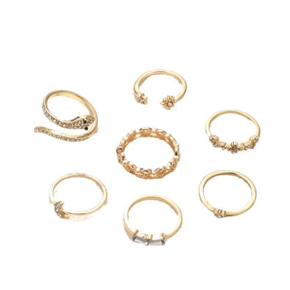 FUTIMELY Boho Retro Stackable Rings Sets for Women Knuckle Joint Finger Knuckle Nail Ring Sets Moon Stars Stack Preppy Statement Rings Cute Trendy Stuff Jewelry - style: E-5