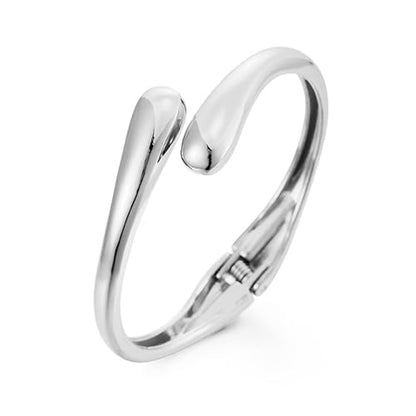 MIFYNN Chunky Gold Bracelet for Women Gold Bangle Bracelet Twisted Hinged Spiraled Oval Bracelets Trendy Irregular Minimalist Open Wide Wrist Cuff Bracelets Statement Jewelry Gift - color: Silver