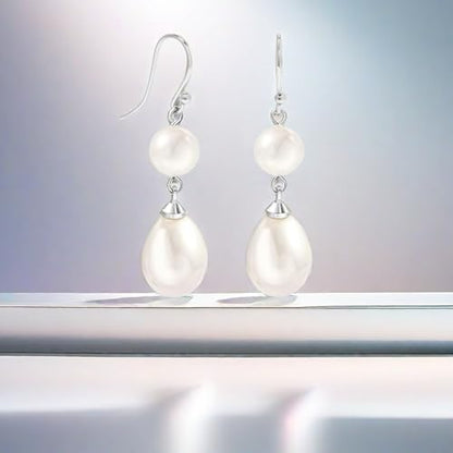 925 Sterling Silver Hook Pearl Dangle Earrings for Women Drop Hook Vintage Earrings Jewelry Birthday Gifts - style: DBHook