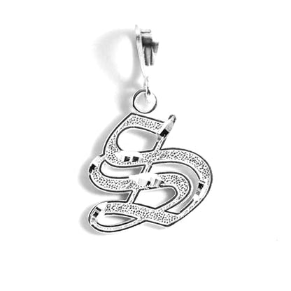 Personalized Gothic Old English Sterling Silver Initial A-Z Pendant. - style: S