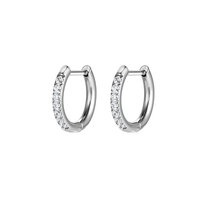 AOEDEJ G23 Titanium Black/Steel Gray/Gold Hoop Earrings 18G Small Huggie Hoop Earrings 8mm/10mm/12mm Cartilage for Sensitive Ears for Multiple Piercing Cartilage Hoop Earring Stack Jewelry - style: D-CZ-Silver-8