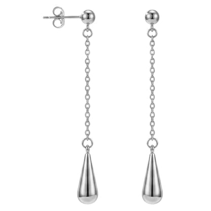 Gold Plated Dangle Earrings Dainty Silver Drop Earring Trendy Long Dangling Wedding Bridesmaid Hoop Diamond Crystal Cute Earring Prom Jewelry Graduation Gifts for Women - color: silver 4