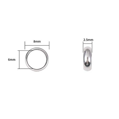 Stainless Steel Spacer Beads 8x2.5mm Rondelle Loose Charm Caps Beads for DIY Jewelry Making 50pcs with 6mm Hole - color: 8x2.5mm 6mm