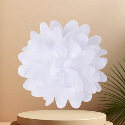 Satin Fabric Large Flower Brooch Pin Dainty Handmade Big Rose Flower Brooches Blossom Lapel Pins Silk Camellia Flowers Pin Wedding Dance Prom Party Banquet Dresses Suit Clothes Jewelry for Women - color: White