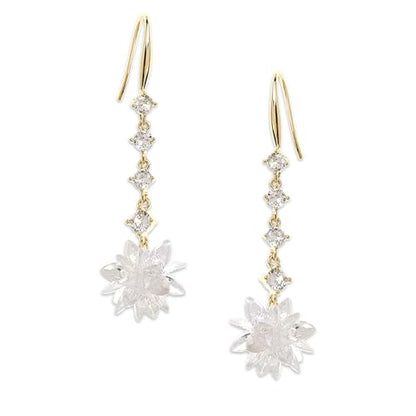 Sonateomber Gold Silver Small Hoop Dangle Earrings for Women, Trendy Dainty Rhinestone CZ Dangling Prom Wedding Leaf Flower Snowflake Butterfly Starfish Fashion Jewelry Gift - color: CZ White