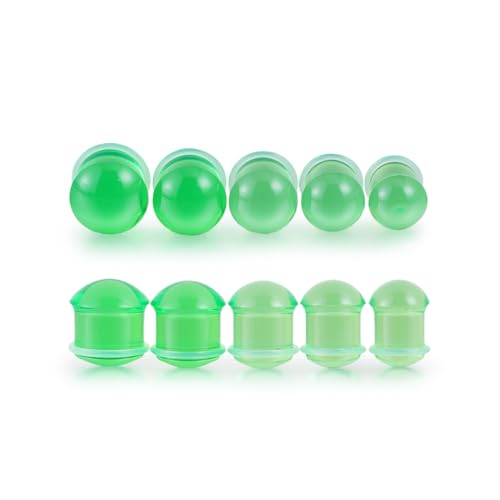 Precise Dimensions Set Color Acrylic O-Ring Ear Plugs Tunnels Gauges Stretcher Piercings Kit - color: Green, size: 10-14mm