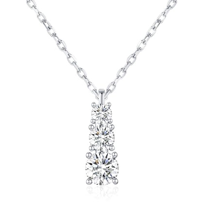 SBLING Platinum-Plated or 18K Gold Plated Cubic Zirconia Pendant Necklace for Women - color: Platinum-Plated