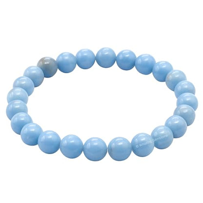 Amazing Gemstone Angelite Crystal Bracelet for Women Men's Gifts - Protection Healing Crystal Bracelet - 8mm Gemstone Beaded Stretchable Bracelet Pulseras Para Hombres Mujer Stocking Stuffers Mothers Day Gift - color: Angelite