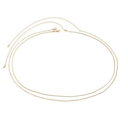 14K Gold Waist Chain for Women, Plated Layered Belly Chain for The Waist Adjustable Waterproof Sexy Bikini Satellite Beads Chain Summer Non Tarnish Body Chain Jewelry Gifts for Women - color: Gold