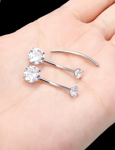 Belly Button Rings Surgical Stee, Extra-Long & Short Simple Internally Threaded Belly Rings, 14G Belly Piercing Jewelry,Navel Piercing Jewelry for Women Men 6mm 8mm 10mm 12mm 14mm 16mm - color: 16mm 5/8 Inch Belly Button Ring