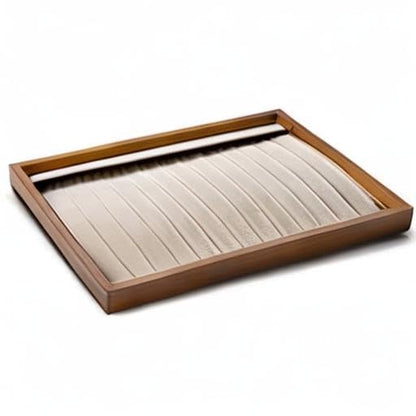 Oirlv Wood 13 Grids Necklace/Bracelet/Pendant Display Tray Jewelry Drawer Organizer Stackable Jewelry Trays (Creamy-white) | Stackable Design,for Jewelry Necklaces Bracelets and Watches,Organizing and Presentinge Legantly on Dressers&in Dresser - color: C