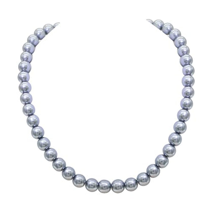 Long Simulated 10mm AAA Pearl Strand Necklace for Women Multicolor Pearl Choker Necklace 1920s Pearl Statement Necklace Costume Jewelry - color: 10mm Grey