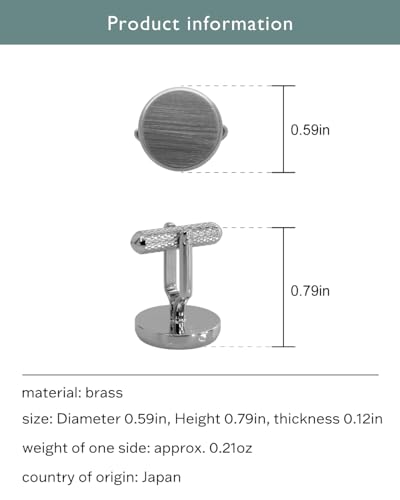 [TAVARAT] Cufflinks for Men cuff links mens classic round shape Black Silver Light Gold Tps-177 - style: light gold (Tps-177)