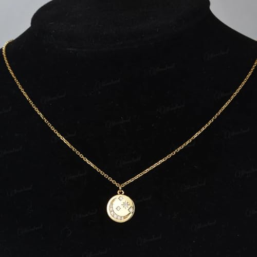 925 Sterling Silver Sun and Moon Necklace Pendant Star Necklace Set Sun moon pendant necklace twitches necklace sun and moon Necklaces and Cloud Sun and Moon Jewelry for Women, - color: NK008G2AC210001G4