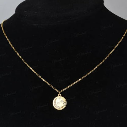 925 Sterling Silver Sun and Moon Necklace Pendant Star Necklace Set Sun moon pendant necklace twitches necklace sun and moon Necklaces and Cloud Sun and Moon Jewelry for Women, - color: NK008G2AC210001G4