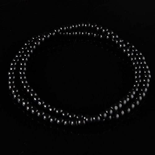 COLORFUL BLING 8MM Natural Wood Bead Necklace Africa Wooden Chain Statement Unisex Chunky Strand Necklaces Hip Hop Jewelry - color: black
