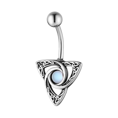 HZMAN Belly Button Rings for Women 14G Surgical Steel Belly Rings Gothic Celtic Knot Belly Rings Navel Piercing Jewelry - color: Celtic Knot