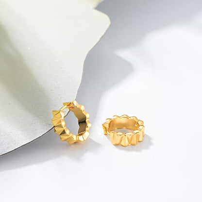 Cubic Zirconia Huggie Earrings 14k Gold Plated Tiny Earrings Small Huggie Hoop Earrings Simple Lightweight Hoops Gift for Women - color: 3angle