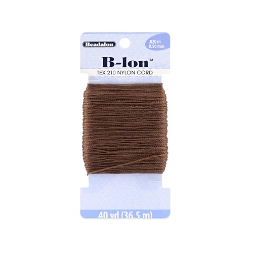 Beadalon B-LON Cord, TEX 210, 0.50 mm, Dark Brown, 40 yd - size: 40 yd, style: Dark Brown