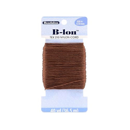 Beadalon B-LON Cord, TEX 210, 0.50 mm, Dark Brown, 40 yd - size: 40 yd, style: Dark Brown