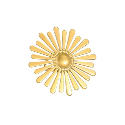 Vintage Sun Wrap Band Statement Ring for Women Men Stainless Steel 18k Gold Plated Trendy Adjustable Large Sunburst Knuckle Thumb Finger Open Band Stackable Rings Boho Delicate Jewelry for Her Mom