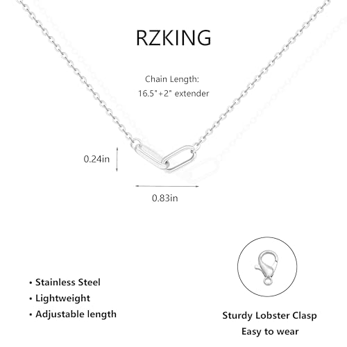 RZKING Silvery Necklace for Women, Gifts for Friend Mom Daughter Teacher - style: Paper Clip
