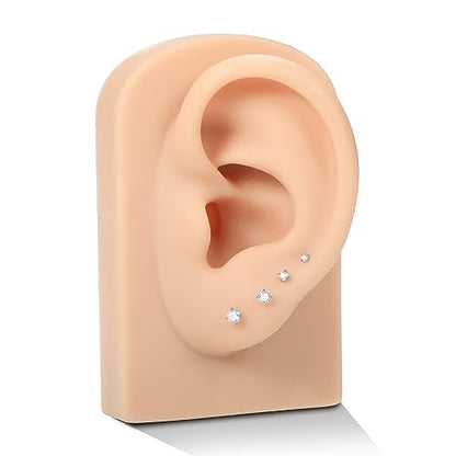 Oveta Threadless Push in Lip Rings 16G/18G/20G Labret Jewelry CZ Lip Studs Stainless Steel Cartilage Earrings for Women Monroe Medusa Piercing Jewelry 6/7/8/10/12mm Bar Length - color: Silver, size: 18G*8mm bar*1.5/2/2.5/3mm cz