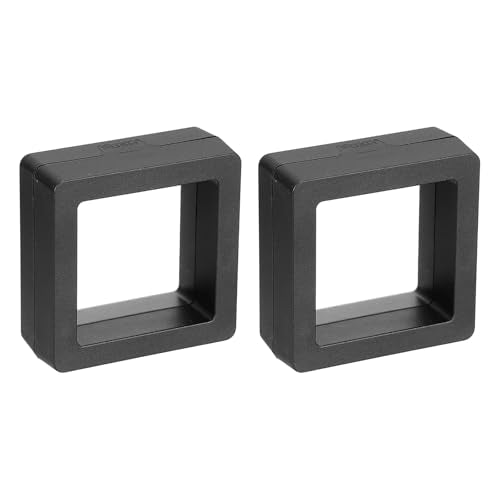 MECCANIXITY Floating Frame Display Holder Stand 3D Jewelry Display Box 1.97 x 1.97 x 0.79 Inch Black for Ring Necklace Bracelet Earring Pack of 2 - color: Black, size: 1.97 x 1.97 x 0.79 inch