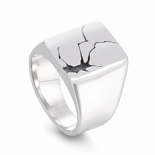 Signet Ring for Men Stainless Steel Classical Statement Band Thumb Ring Size 9-12 - color: A
