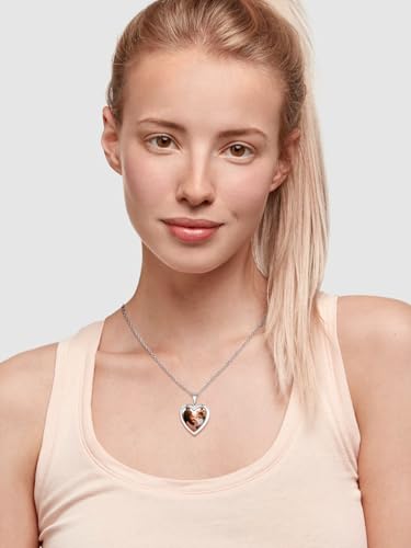 FindChic Locket Necklace for Women Custom Photo Memorial Gifts 4 Colors | Silver/Black/Rose Gold/Gold Plated Personalized for Loved Ones, Birthday Valentine's Day Keepsake - style: 16. Small Heart-Silver