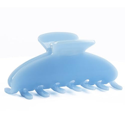 MAORULU Cute Claw Clip for Women – 4.3'' Large Acetate Hair Clips for Thick Thin Curly Long Hair, Durable Hair Clamps Non-slip Jaw Clip, Strong Hold, Stylish French Design (Blue) - color: Blue