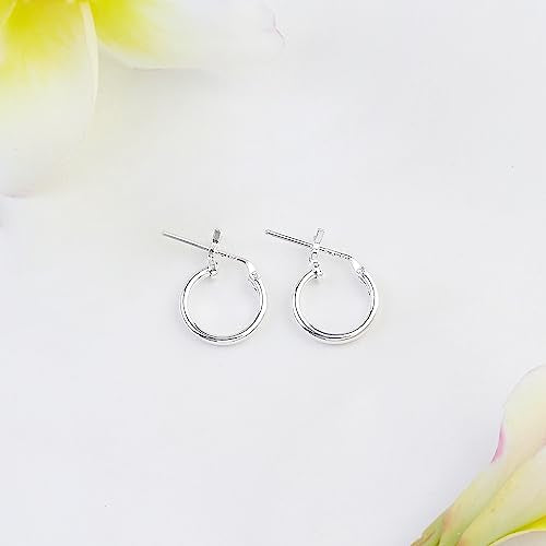 Boma Jewelry Sterling Silver Classic Snap Down Closure Tube Hoop Earrings - size: 1/2 inch