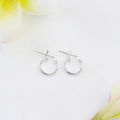 Boma Jewelry Sterling Silver Classic Snap Down Closure Tube Hoop Earrings - size: 1/2 inch