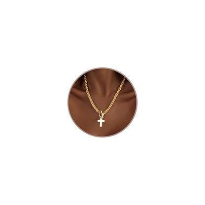 Airmb Cross Necklace for Women Gold/Silver Plated Layered Dainty Cross Chain Trendy Choker Satellite Charm Small Crucifix Pendant Gold/Silver Necklace Stackable Hypoallergenic Delicate Gift for Women - color: Gold-Chunky Cross