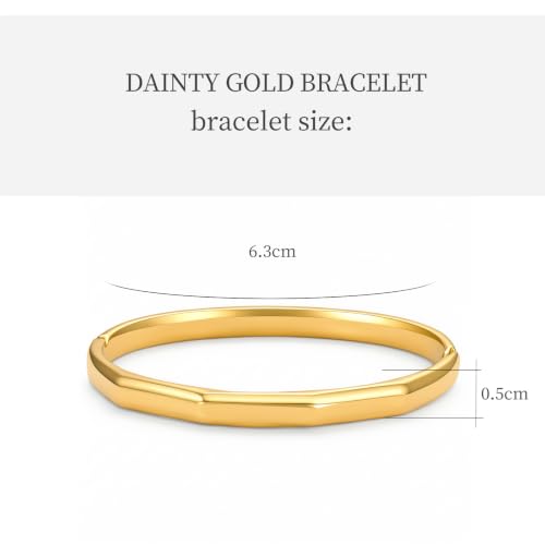 hotoo Gold Plated Bangle Bracelet for Women - style: Folded Surface