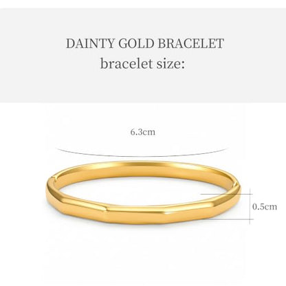 hotoo Gold Plated Bangle Bracelet for Women - style: Folded Surface