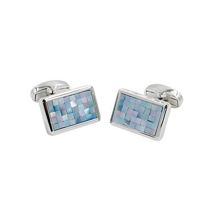 AUSCUFFLINKS Ocean Blue Mosaic Cufflinks | 5 Year Warranty | Birthday Present for Him | Christmas Gift for Men